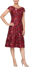 Cocktail Dresses Short Cap Sleeve Formal Dress Cranberry