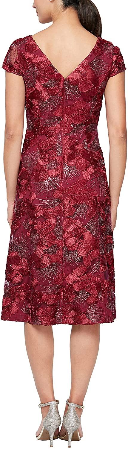 Cocktail Dresses Short Cap Sleeve Formal Dress Cranberry