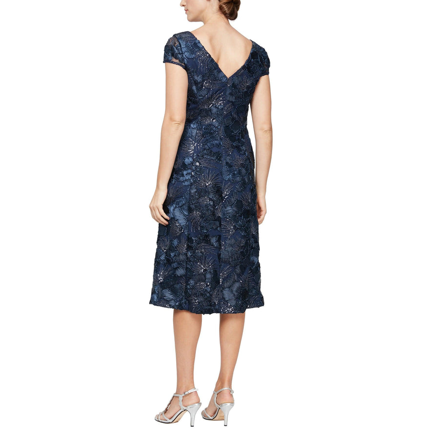 Cocktail Dresses Short Cap Sleeve Formal Dress Navy