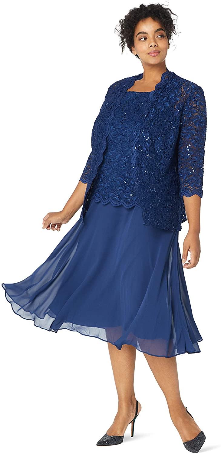 Alex Evenings Short Mother of the Bride Dress 8412213 - The Dress Outlet