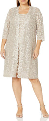 Alex Evenings Short Mother of the Bride Dress - The Dress Outlet