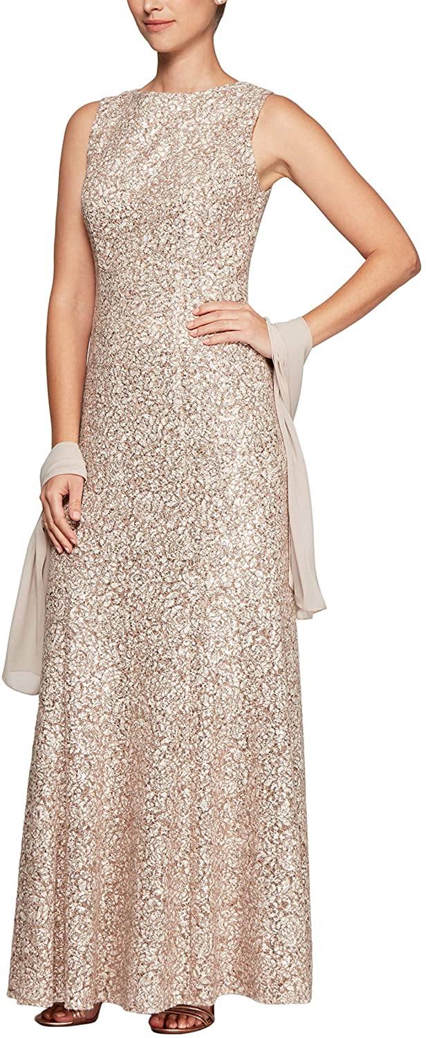 Alex Evenings Sleeveless Long Formal Dress 2121979 - The Dress Outlet