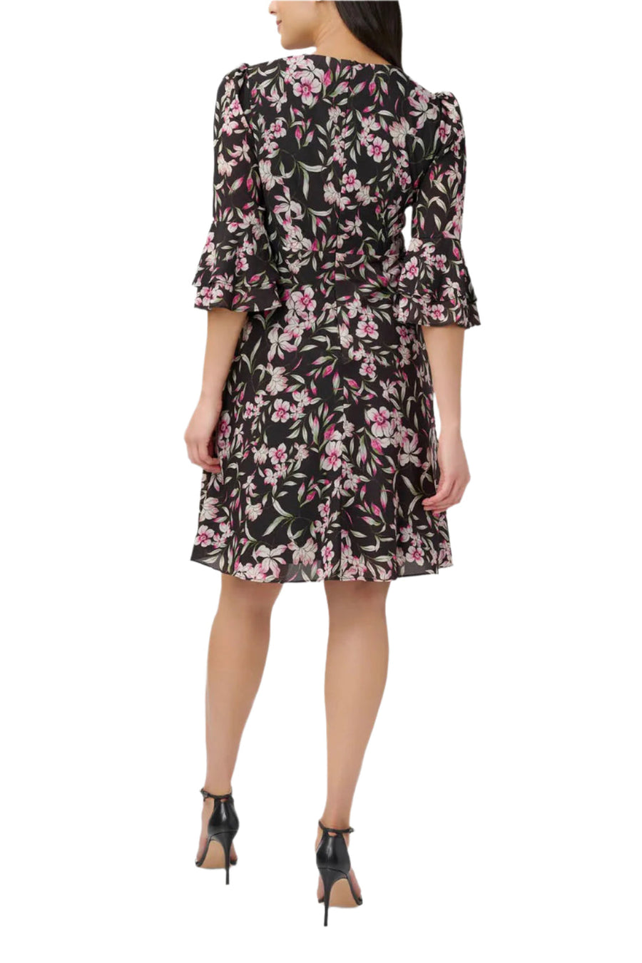 Cocktail Dresses Short Cocktail Floral Print Dress Black Multi