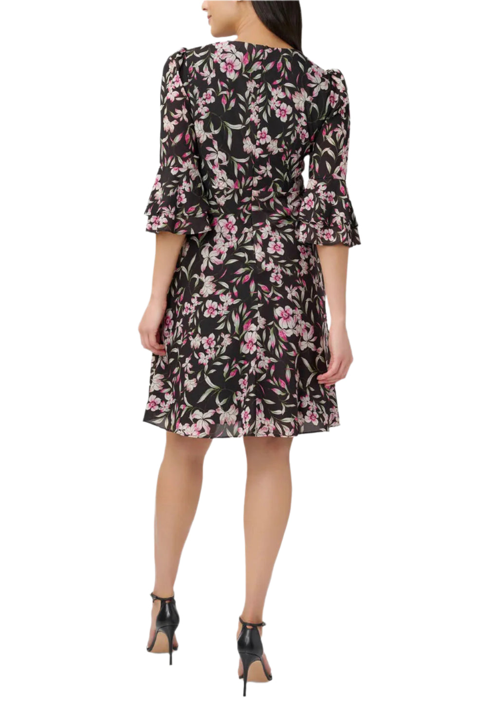 Cocktail Dresses Short Cocktail Floral Print Dress Black Multi