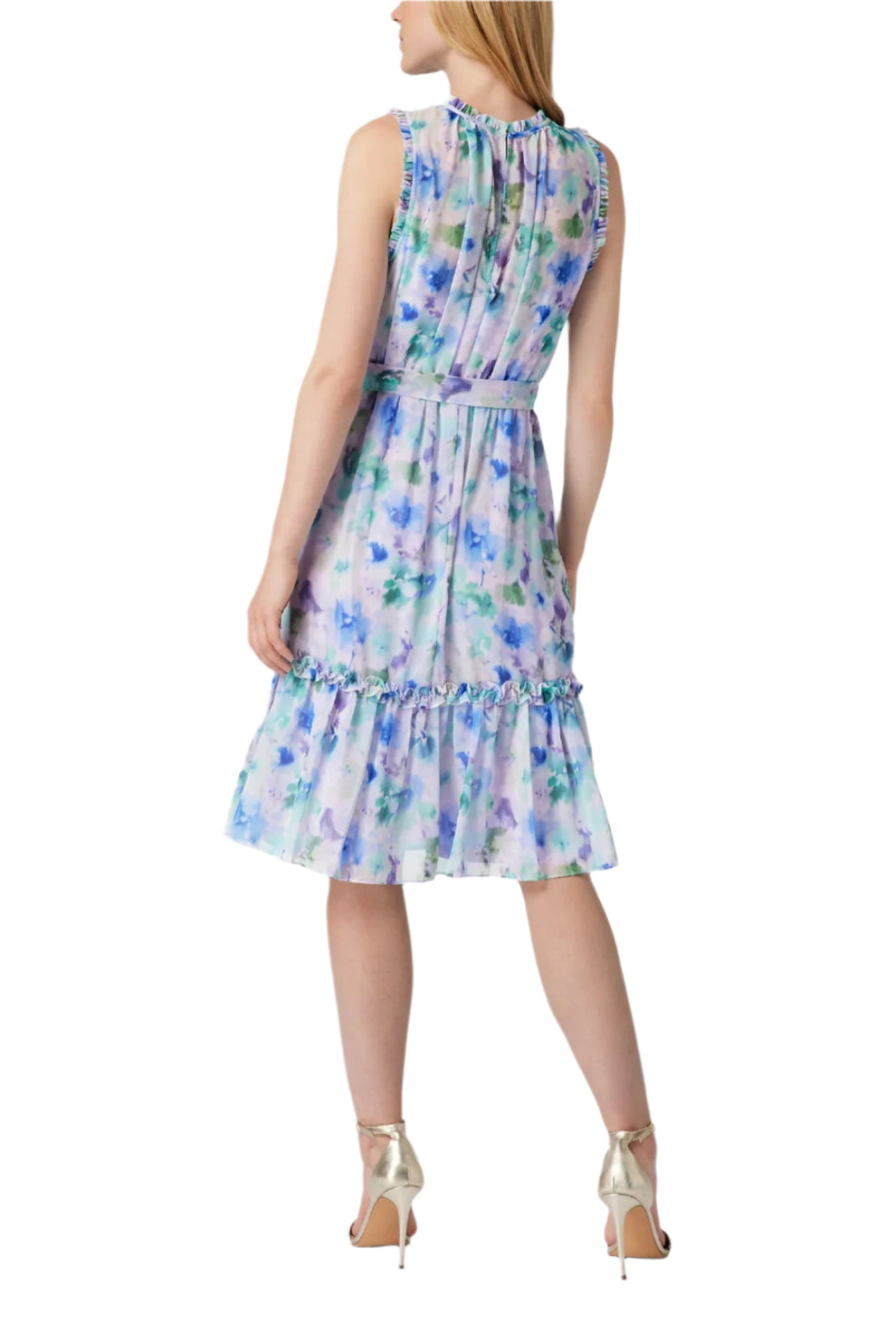 Cocktail Dresses Short Cocktail Floral Print Midi Dress Blue Multi