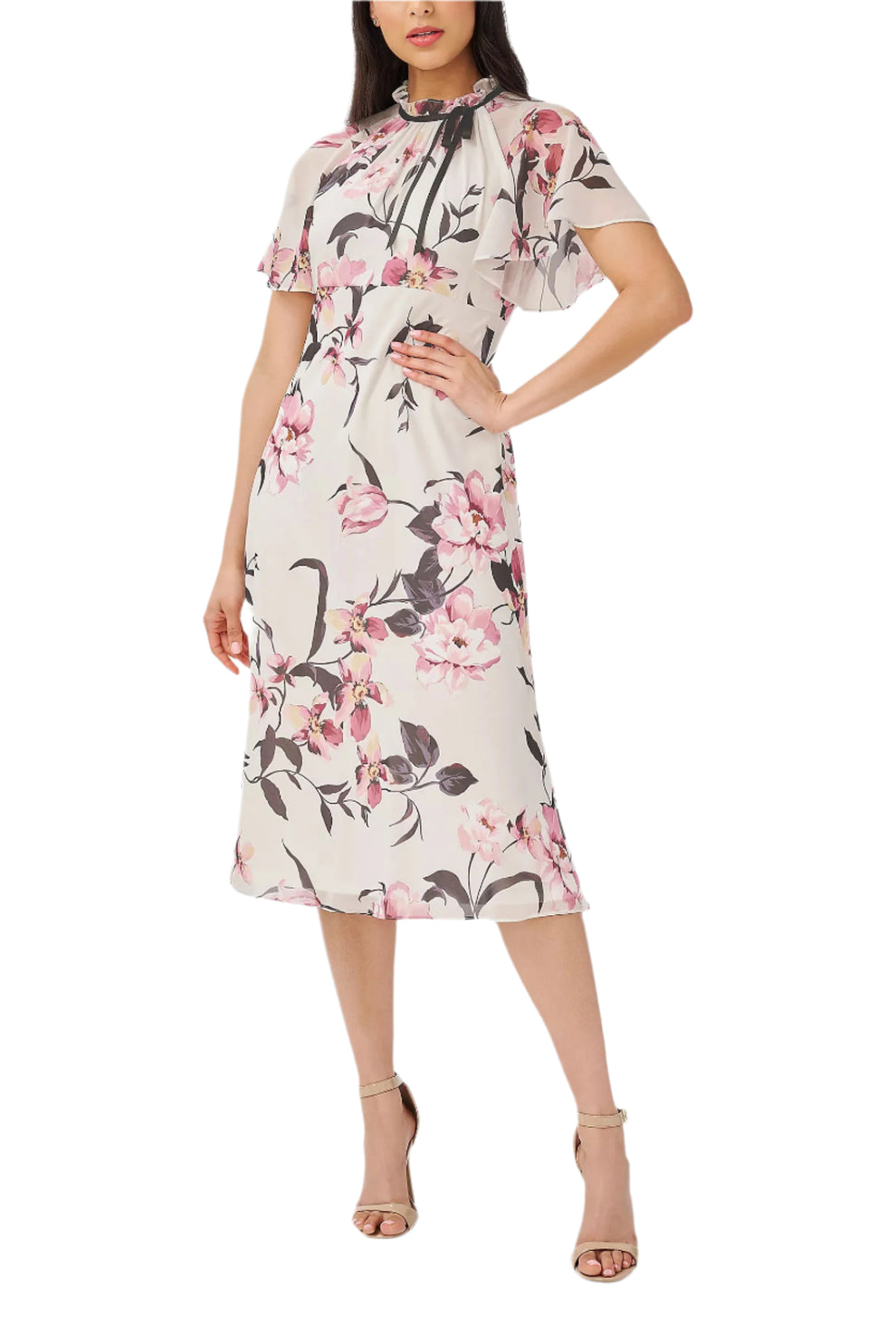 Cocktail Dresses Short Cocktail Midi Floral Dress Alabaster Multi