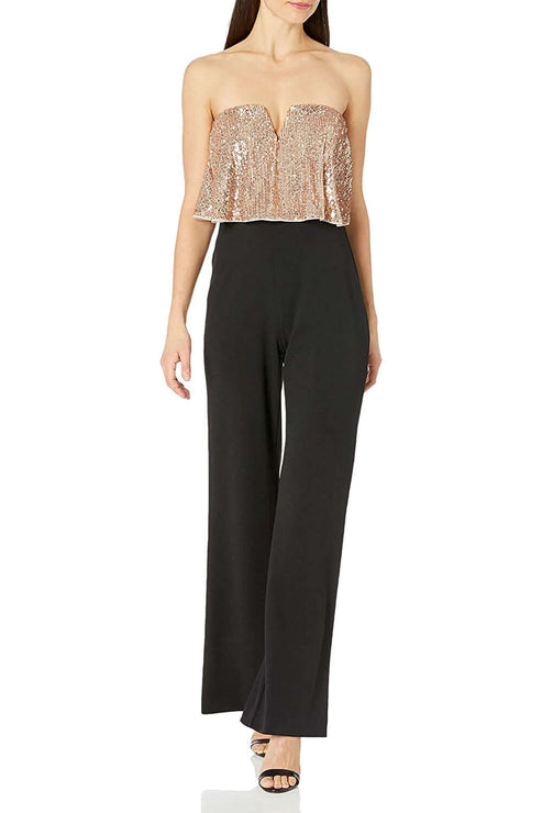 Jumpsuit Long Formal Sequin Jumpsuit Rose Gold