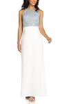 Formal Dresses Halter Neck Sleeveless Formal Long Dress Ivory