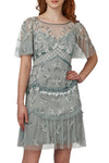 Cocktail Dresses Short Flutter Sleeve Cocktail Dress Frosted Sage