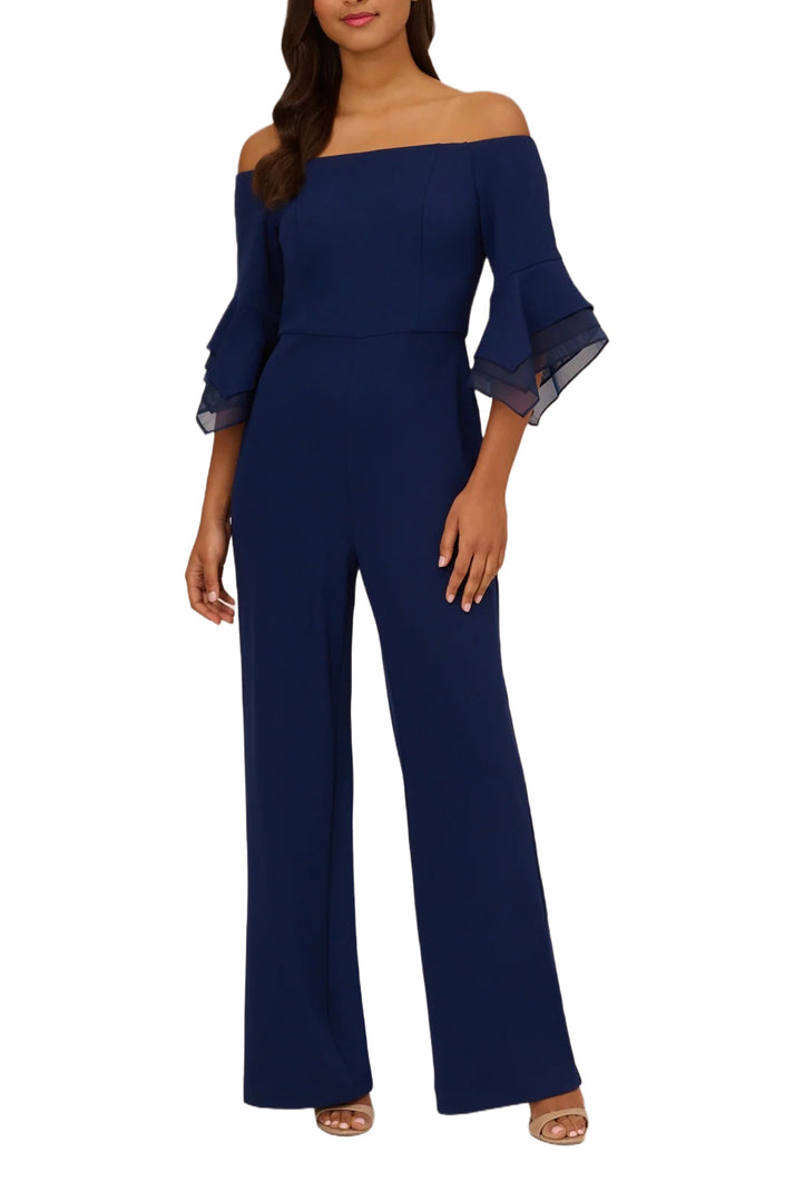 Jumpsuit  Long Formal Flounce Sleeve  Jumpsuit Navy Steen