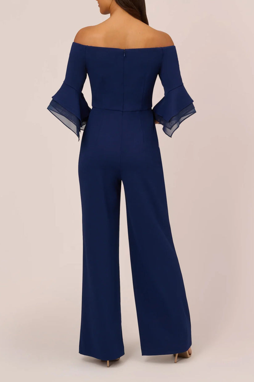 Jumpsuit  Long Formal Flounce Sleeve  Jumpsuit Navy Steen