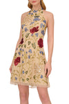 Cocktail Dresses Short Beaded Floral Sequin Homecoming Cocktail Dress Light Champagne