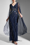 Formal Dresses Long Formal Cape Evening Dress Midnight