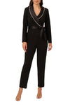 Jumpsuit Long Sleeve Crepe Formal Jumpsuit  BLACK