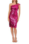 Cocktail Dresses Short Fitted Sequin Cocktail Dress Hot Orchid