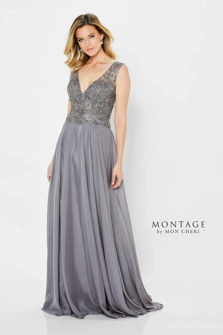 Formal Dresses Long Beaded A Line Formal Dress Smoke