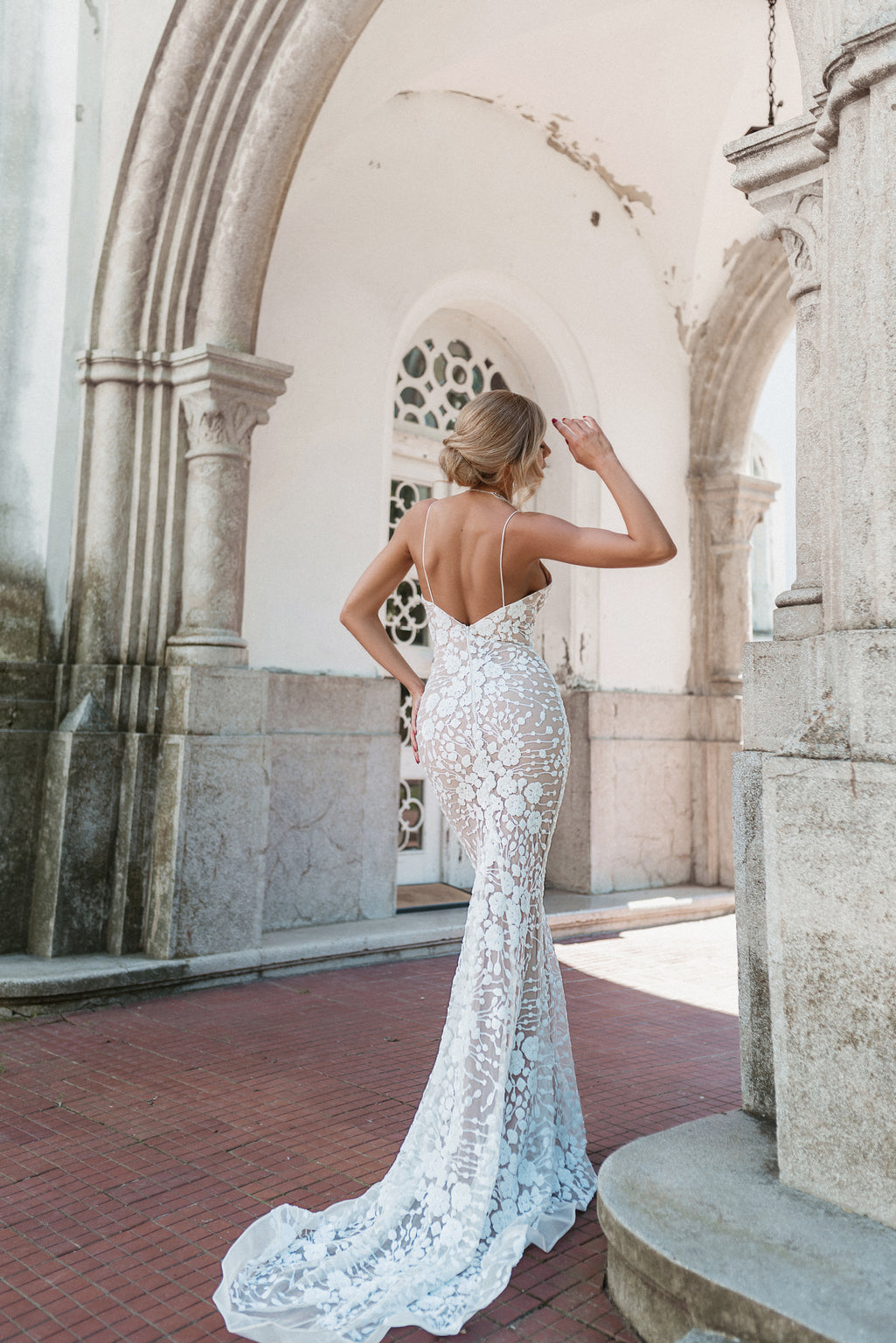 Wedding Dresses Long Sequin Wedding Dress White/Nude