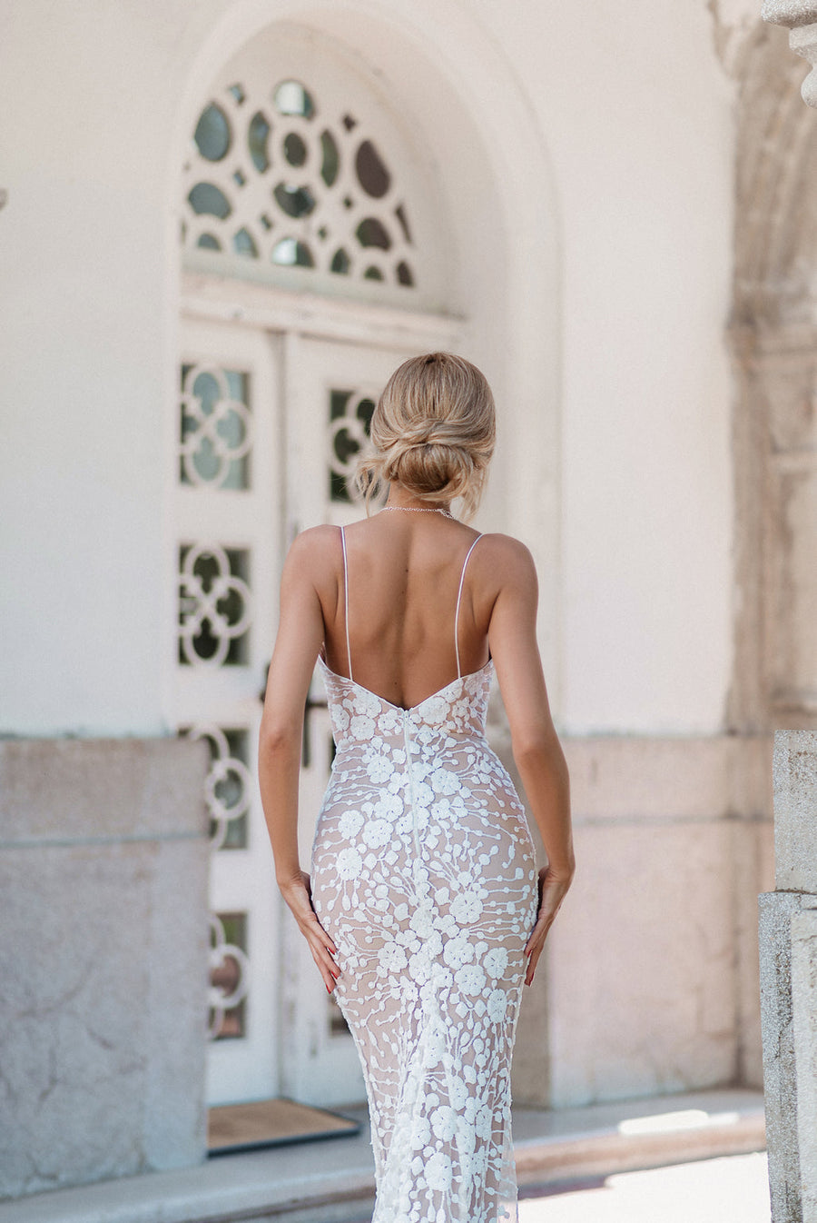 Wedding Dresses Long Sequin Wedding Dress White/Nude