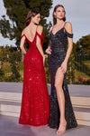 Prom Dresses Long Sequins Evening Gown Black