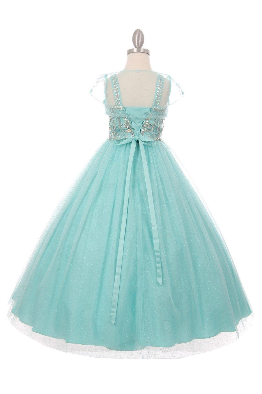 Beaded Gown with Shrug Flower Girl Dress - The Dress Outlet Cinderella Couture