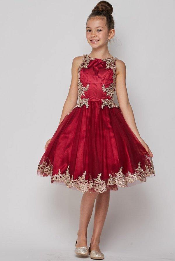 Beaded Sequin Short Flower Girl Dress - The Dress Outlet Cinderella Couture