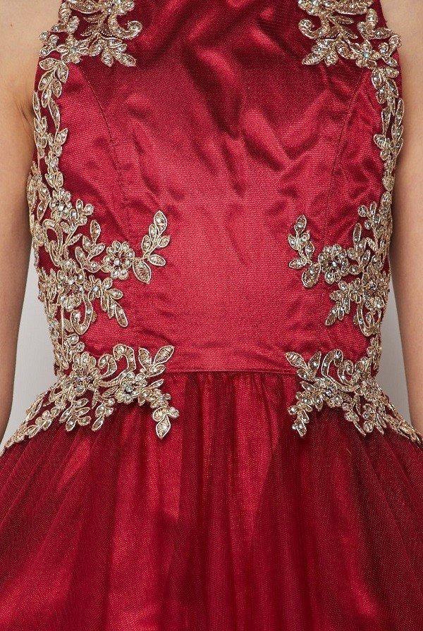 Beaded Sequin Short Flower Girl Dress - The Dress Outlet Cinderella Couture