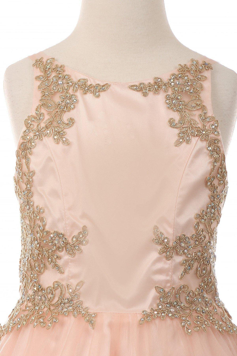 Beaded Sequin Short Flower Girl Dress - The Dress Outlet Cinderella Couture