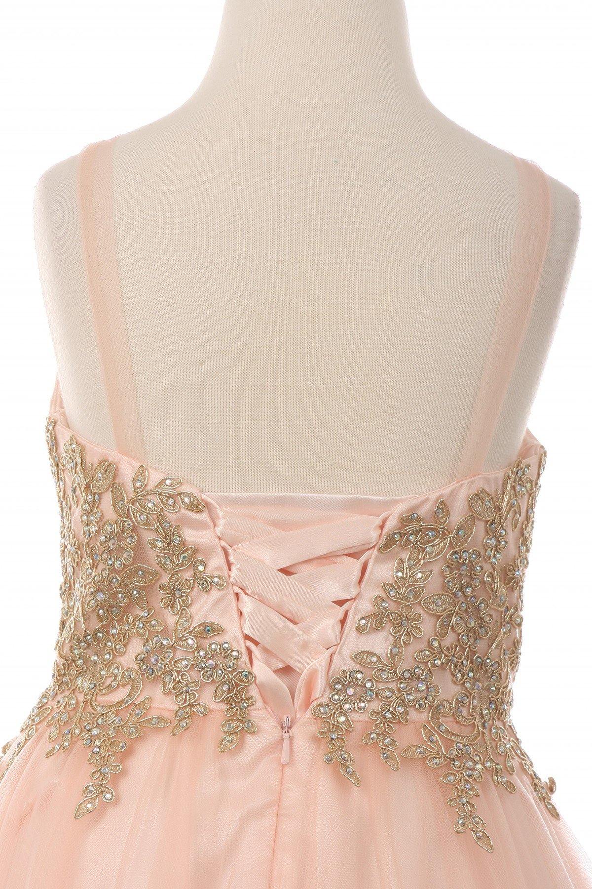 Beaded Sequin Short Flower Girl Dress - The Dress Outlet Cinderella Couture