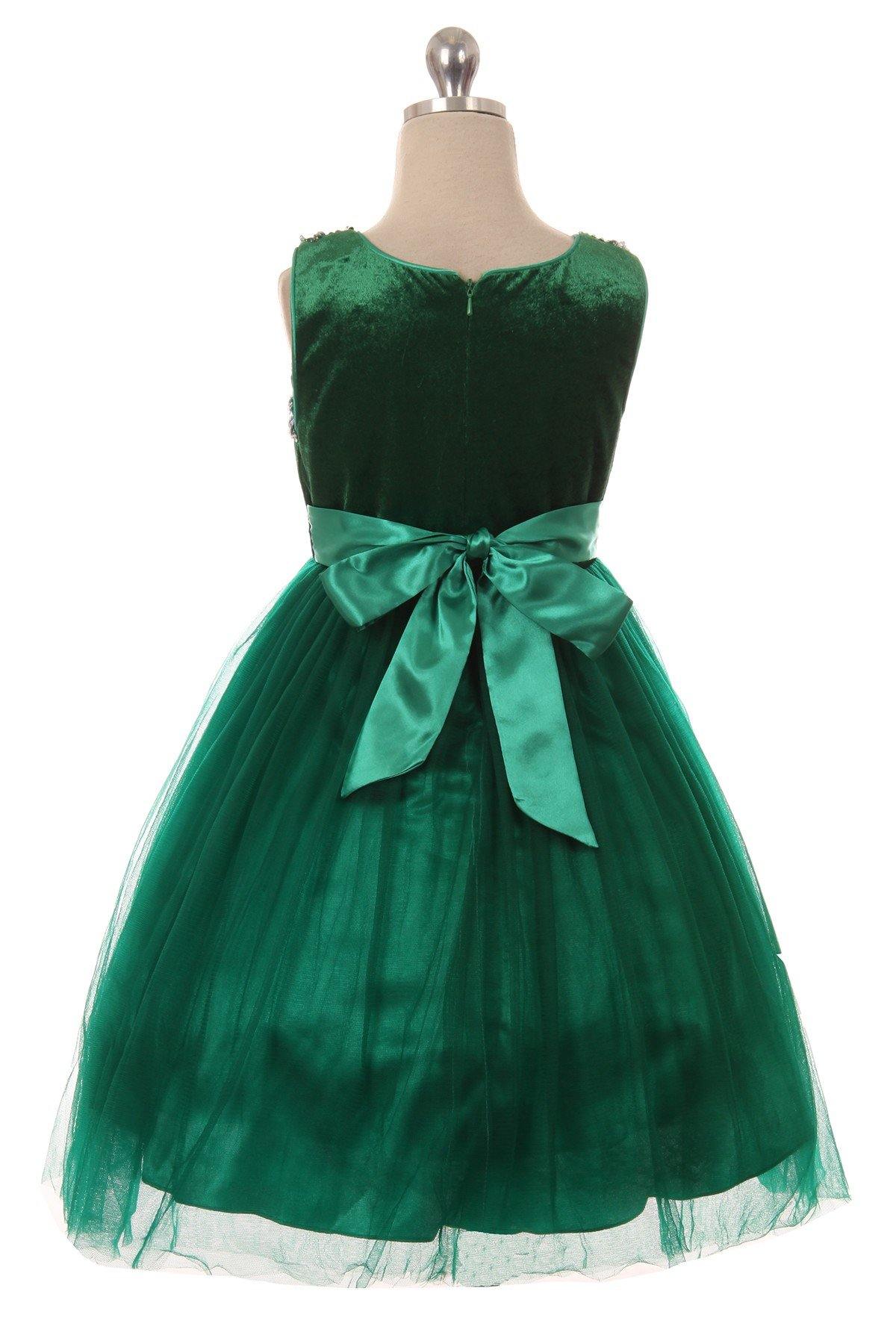 Beaded Velvet and Tulle Dress Flower Girl - The Dress Outlet Cinderella Couture