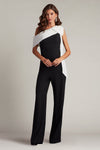 Jumpsuit Long Formal Prom Jumpsuit Black/White