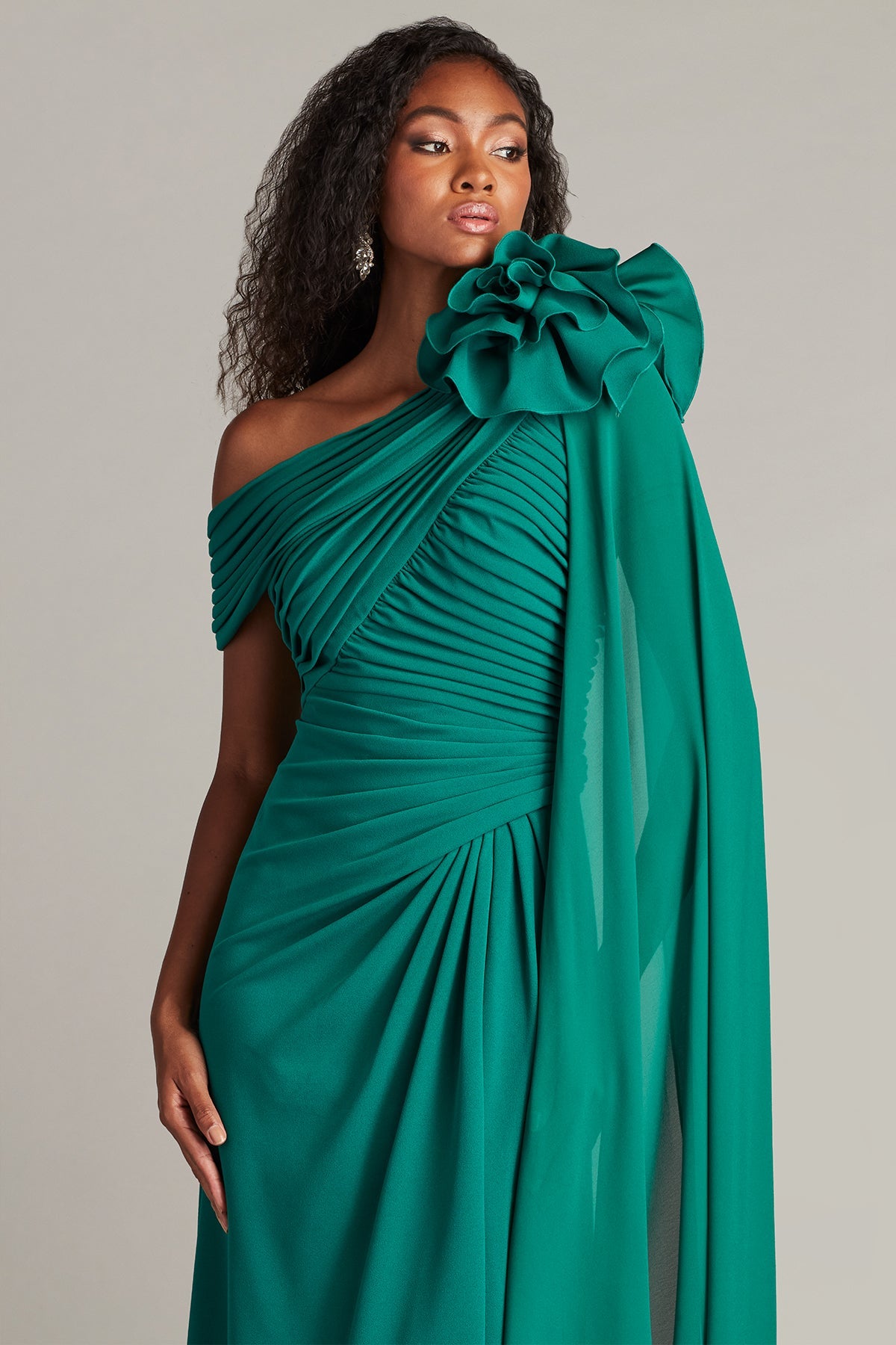 Prom Dresses Long Formal Pleated Prom Slit Dress Emerald