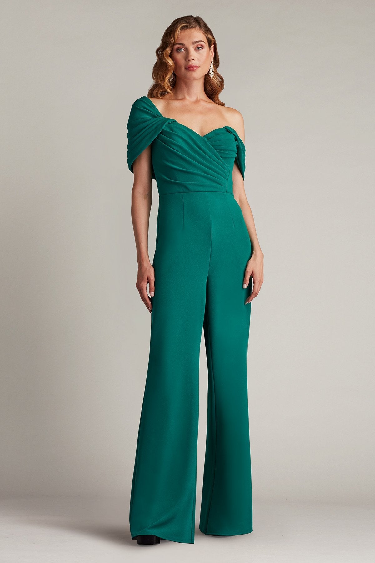 Jumpsuit Long Formal Pleated Jumpsuit Emerald