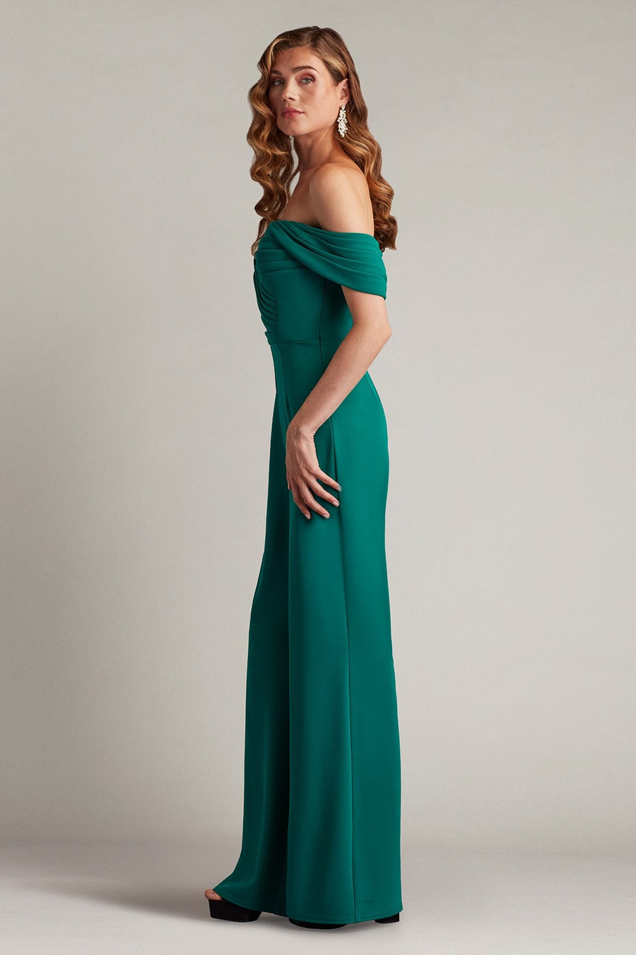Jumpsuit Long Formal Pleated Jumpsuit Emerald