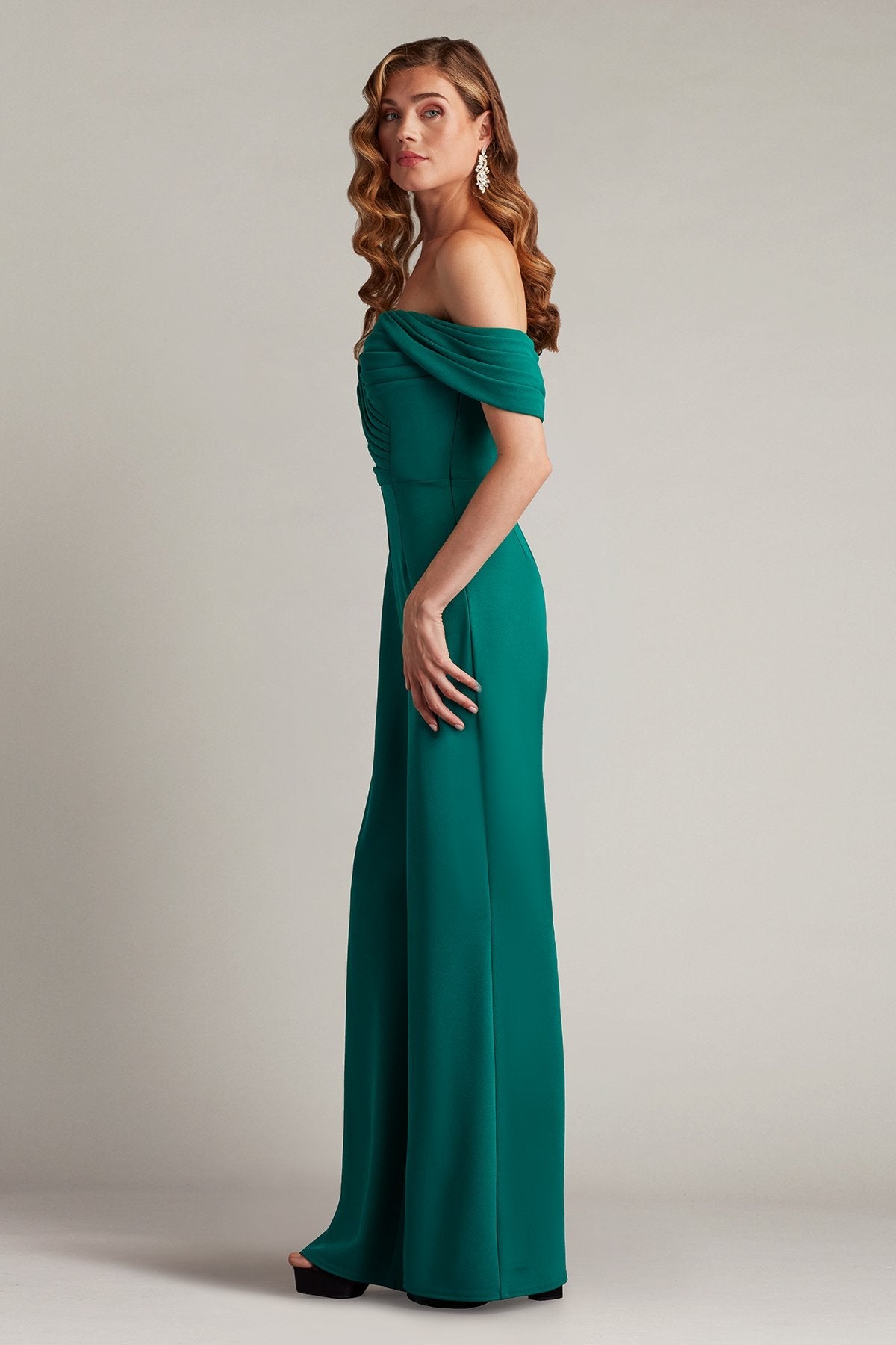 Jumpsuit Long Formal Pleated Jumpsuit Emerald