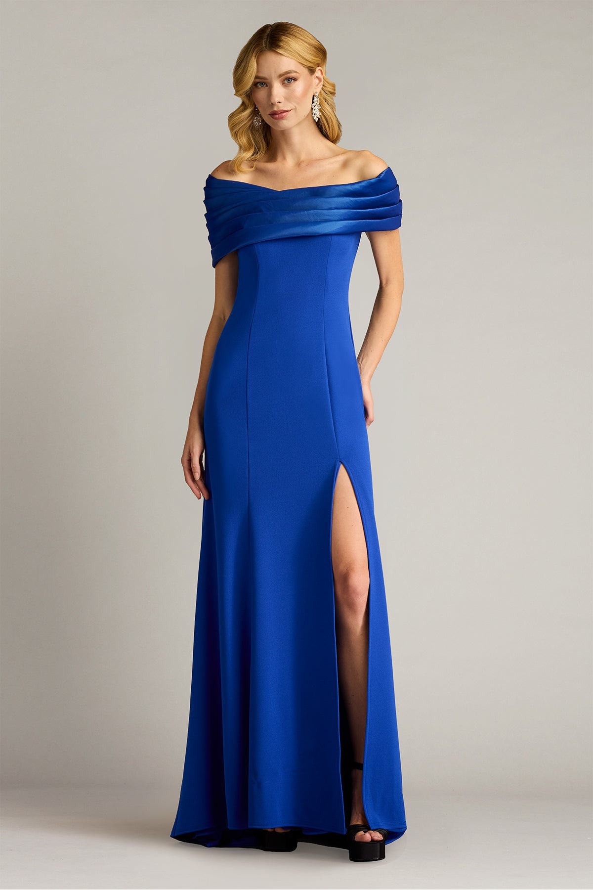 Prom Dresses Fitted Long Slit Formal Prom Dress Mystic Blue