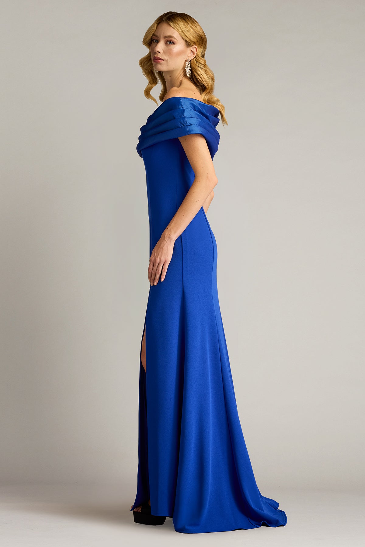 Prom Dresses Fitted Long Slit Formal Prom Dress Mystic Blue