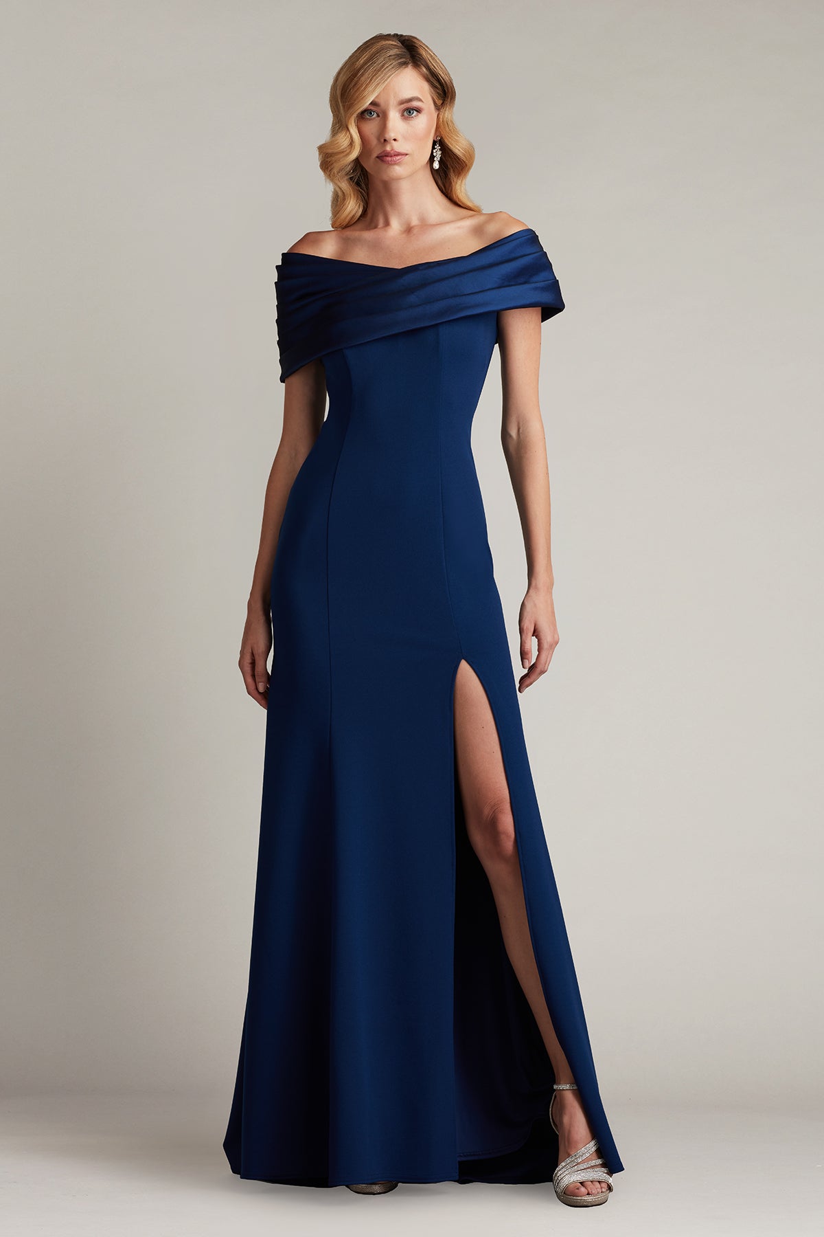 Prom Dresses Fitted Long Slit Formal Prom Dress Navy