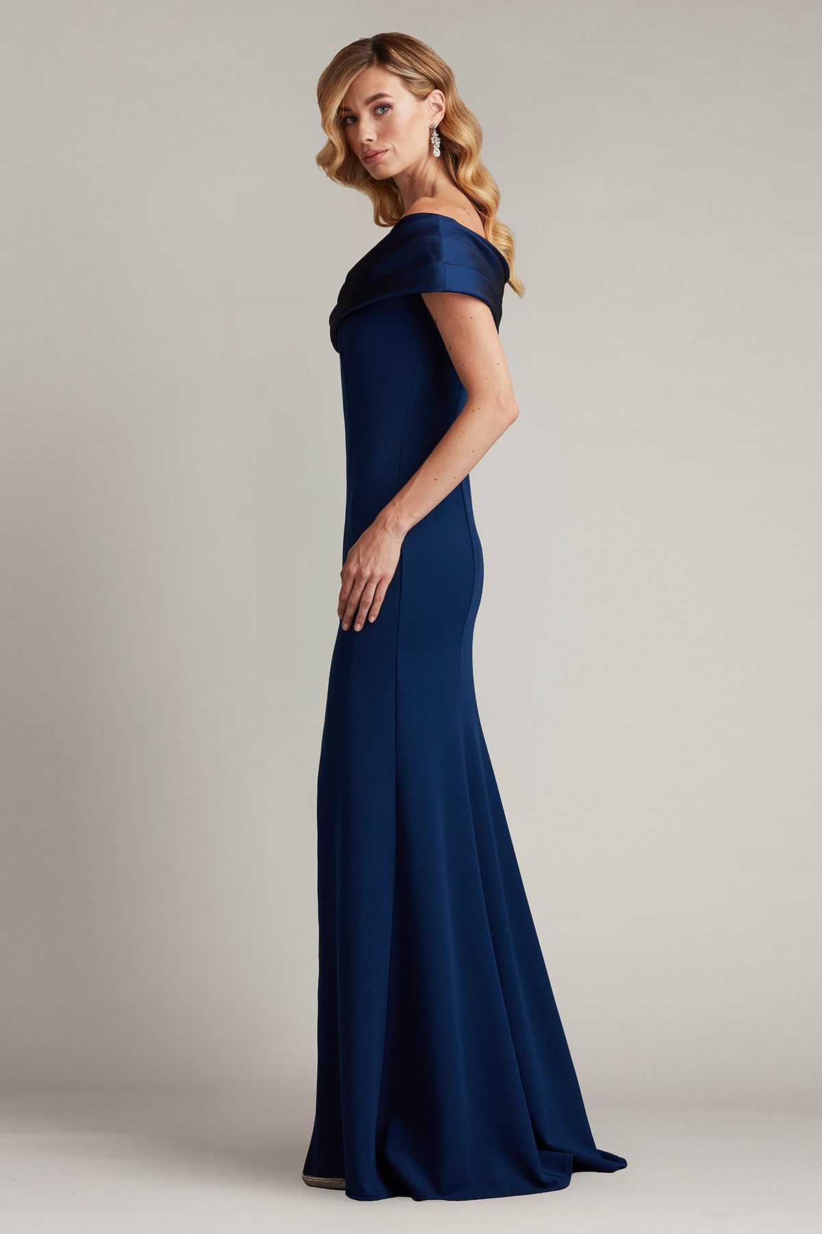 Prom Dresses Fitted Long Slit Formal Prom Dress Navy
