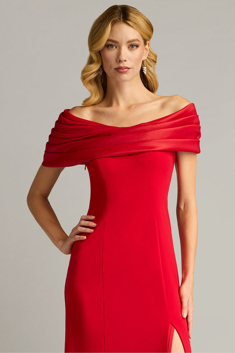 Prom Dresses Fitted Long Slit Formal Prom Dress Pomegranate