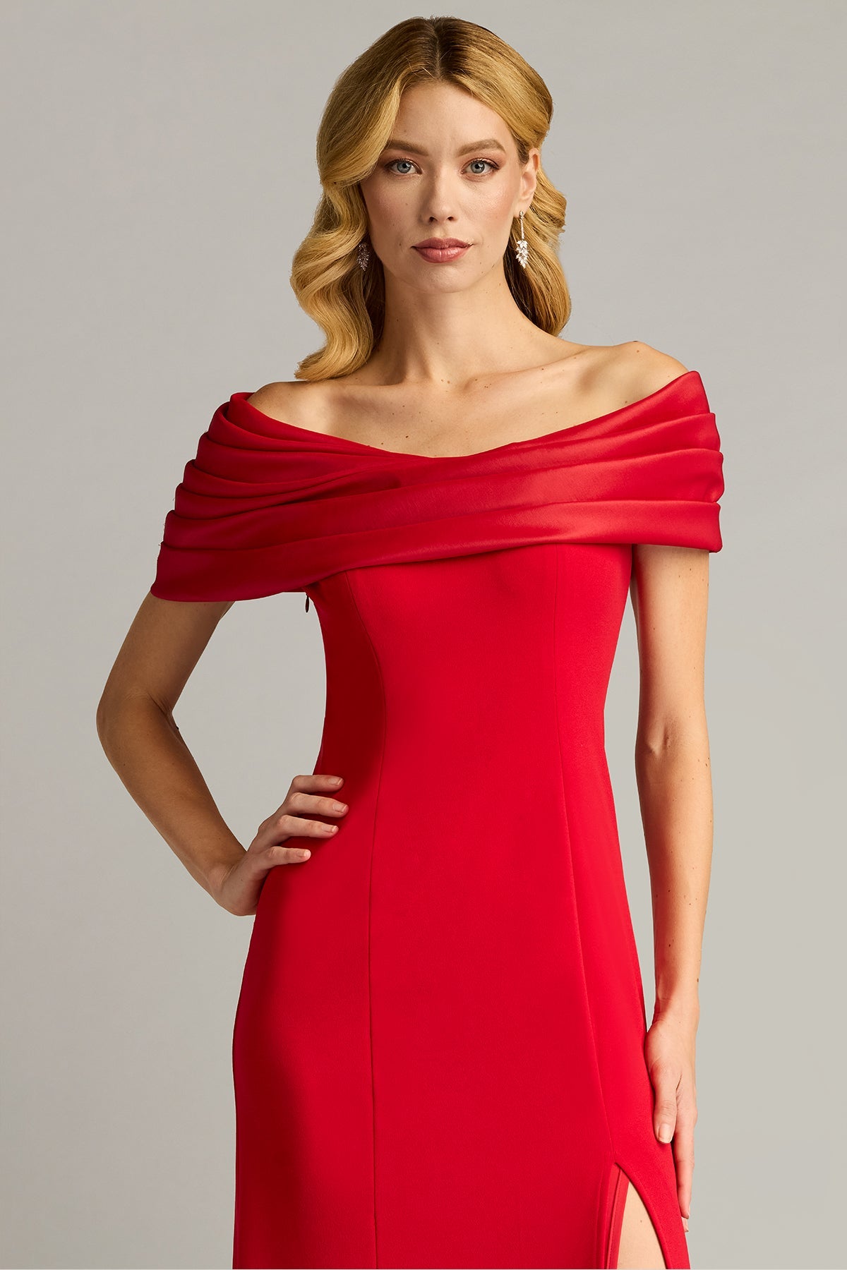 Prom Dresses Fitted Long Slit Formal Prom Dress Pomegranate