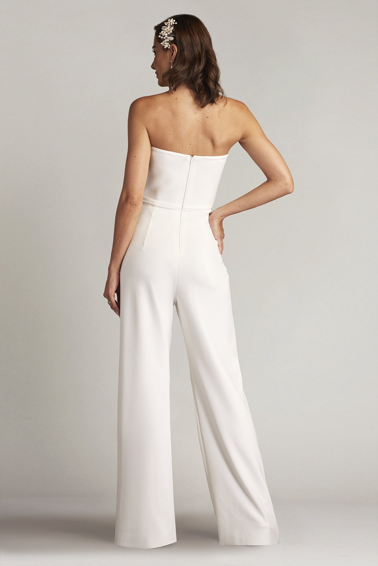 Jumpsuit Long Formal Fitted Prom Jumpsuit Ivory