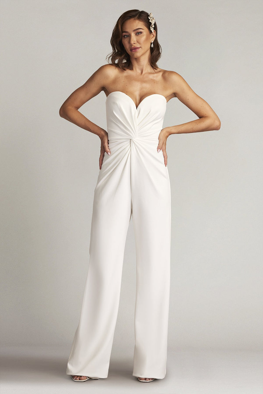 Jumpsuit Long Formal Fitted Prom Jumpsuit Ivory