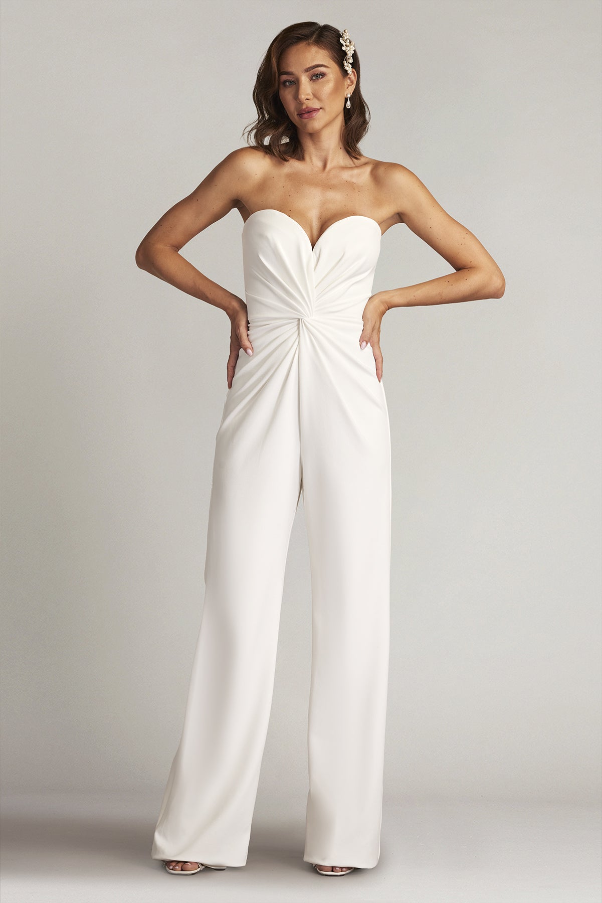 Jumpsuit Long Formal Fitted Prom Jumpsuit Ivory