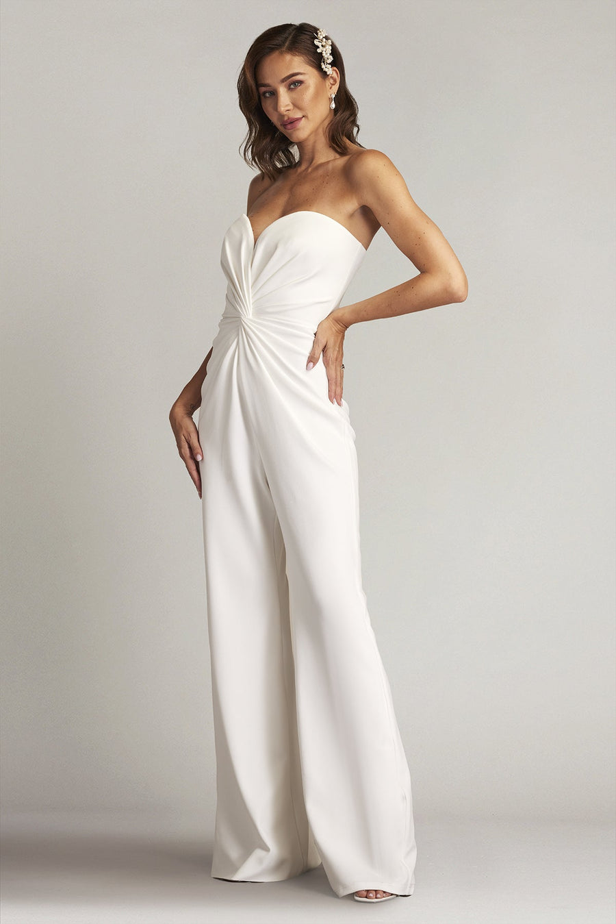 Jumpsuit Long Formal Fitted Prom Jumpsuit Ivory