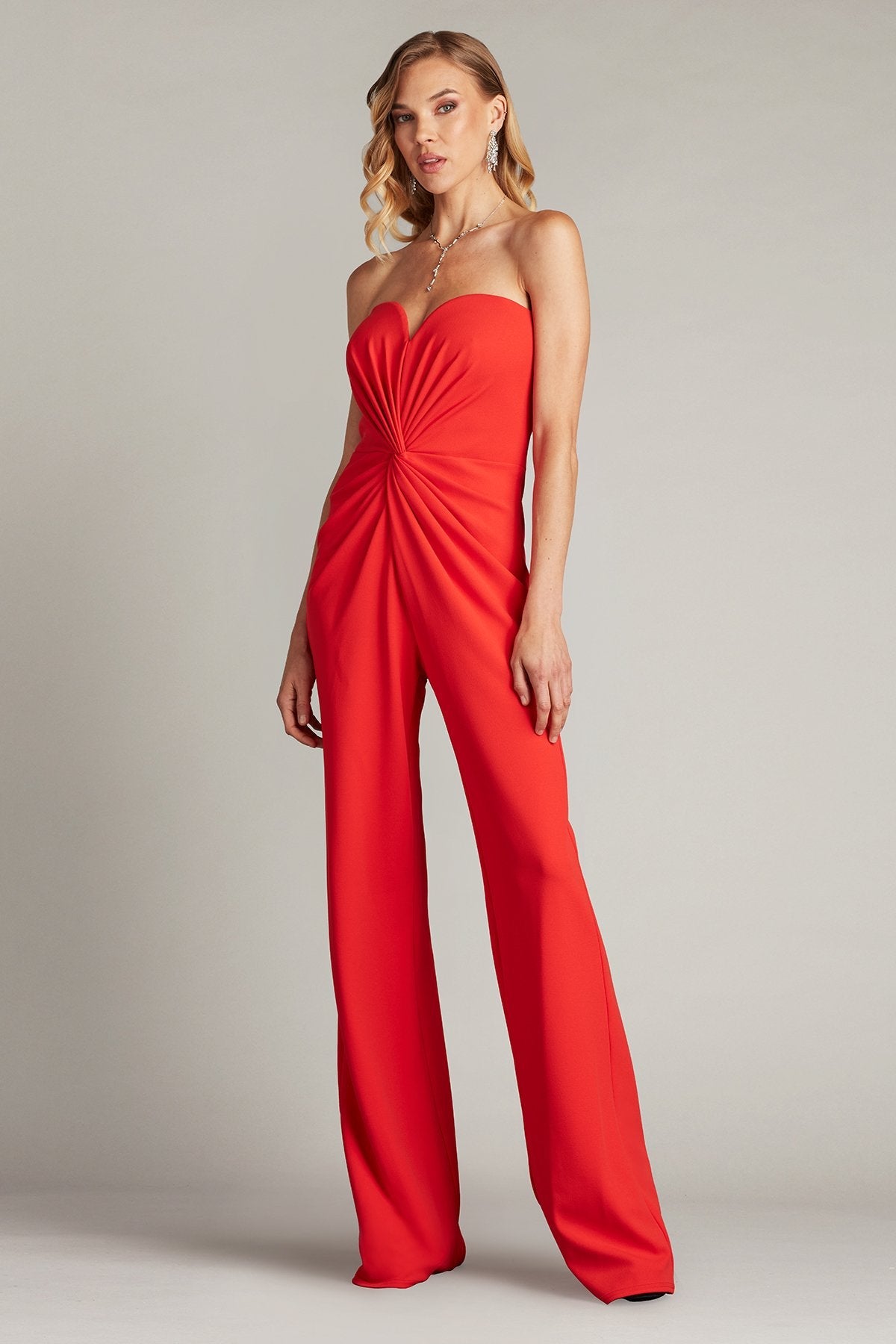 Jumpsuit Long Formal Fitted Prom Jumpsuit Red Rose