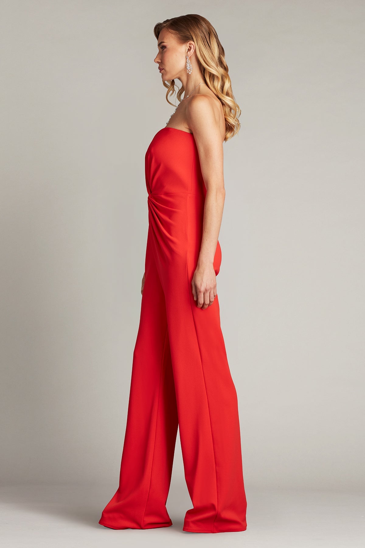 Jumpsuit Long Formal Fitted Prom Jumpsuit Red Rose