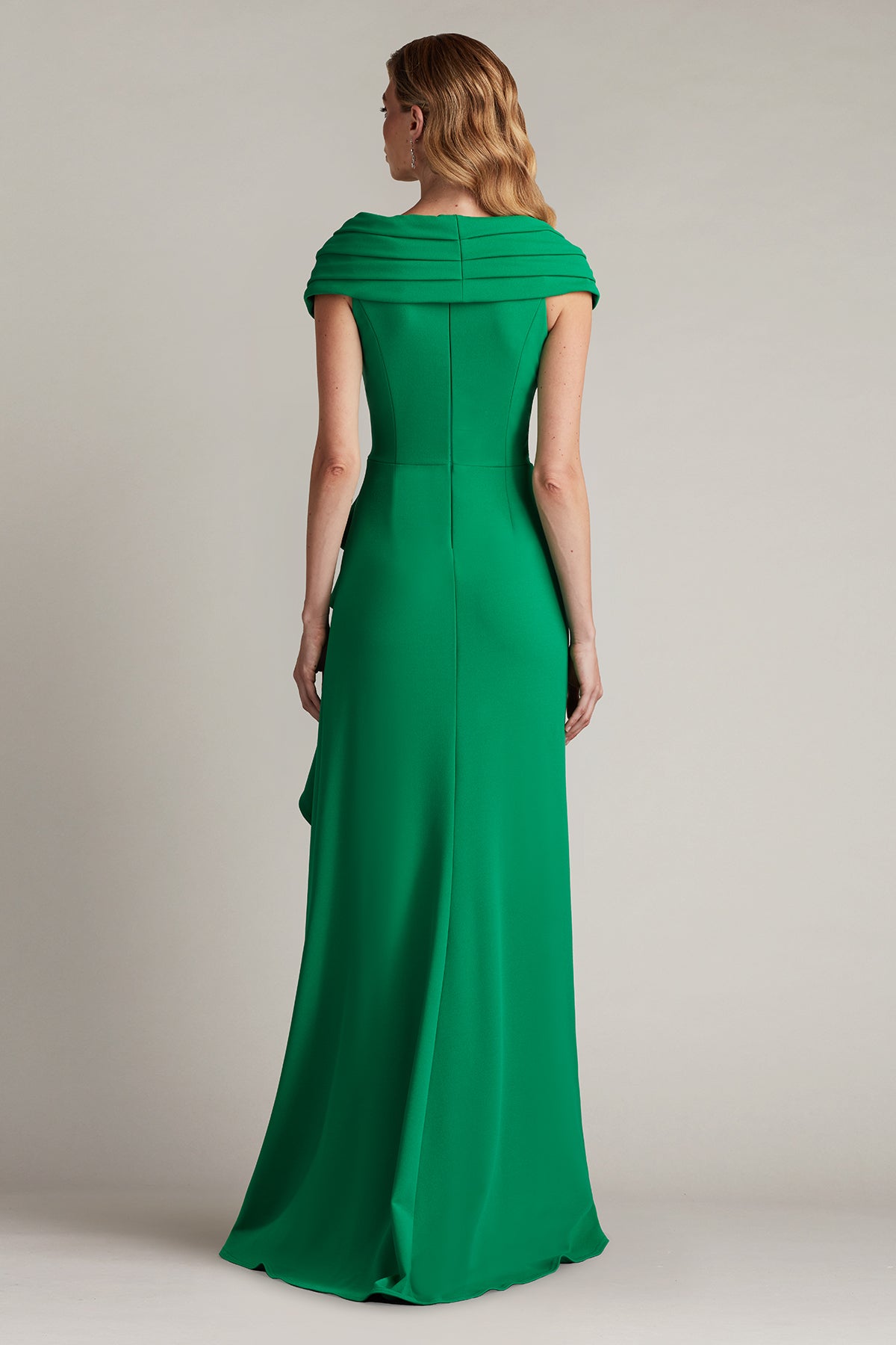 Prom Dresses Pleated Long Ruffle Slit Prom Dress Green Leaf