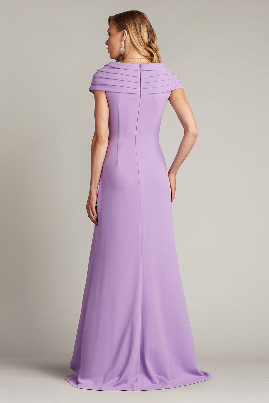Prom Dresses Pleated Long Ruffle Slit Prom Dress Purple Haze