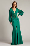 Formal Dresses Long 3D Applique Formal Evening Dress Emerald