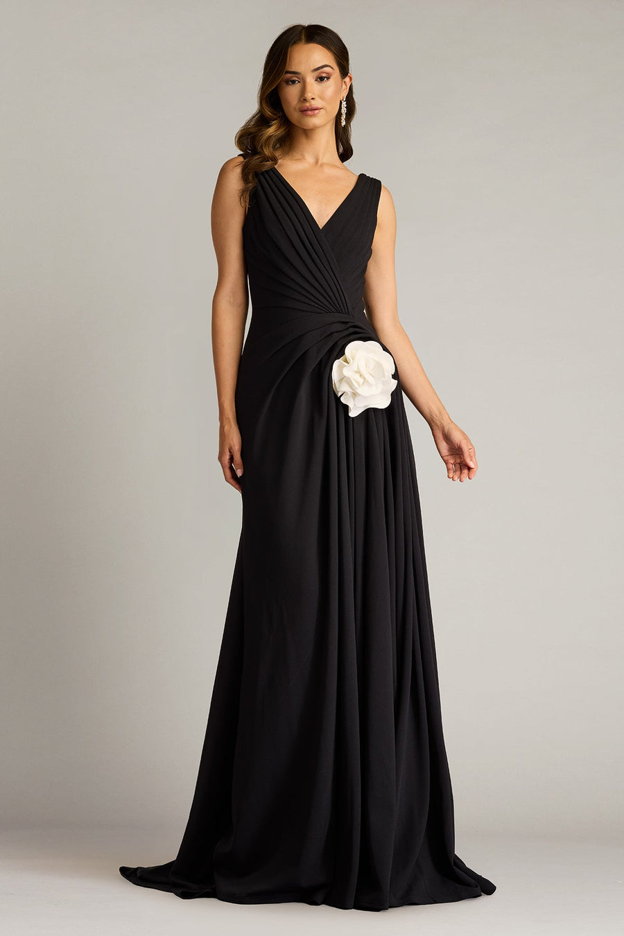 Prom Dresses Prom Long Formal Pleated Evening Dress Black Ivory